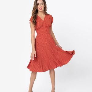 Voodoo Vixen 1940’s Red Swing Dress